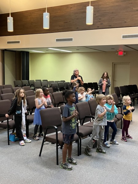 Children singing from the audience